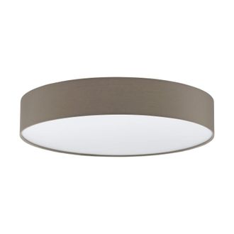Loops Flush Ceiling Light Colour White Shade Taupe White Fabric Plastic Bulb LED 40W