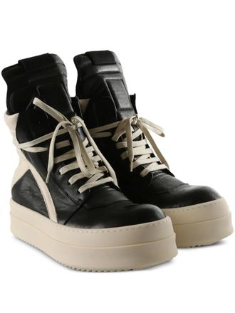Rick Owens Mega Bumper Geobasket high-top panelled sneakers - Black