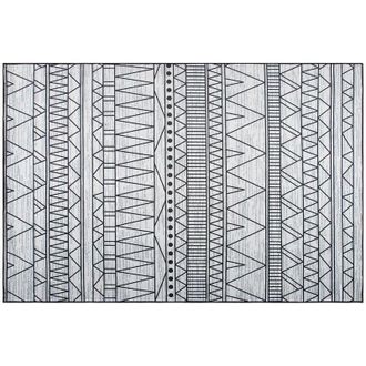 Beliani Beliani - Area Rug Black and Grey Modern Living Room Printed Pattern 140 x 200 cm Keban