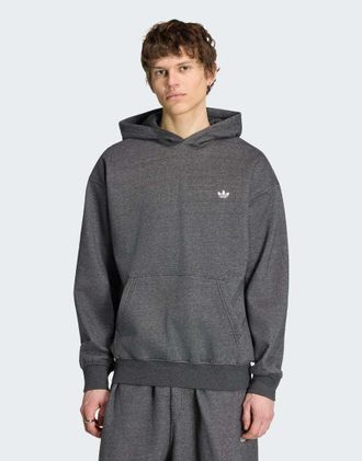 adidas Originals Trefoil Essentials - Felpa con cappuccio ampia grigio scuro m&eacute;lange