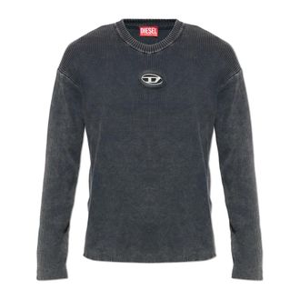 Diesel Round-neck Knitwear, male, Gray, Size: 2XL K-Darren-D Sweater
