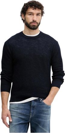 Benetton Jersey de cuello redondo - Knitwear - Hombre - Azul - 2XL