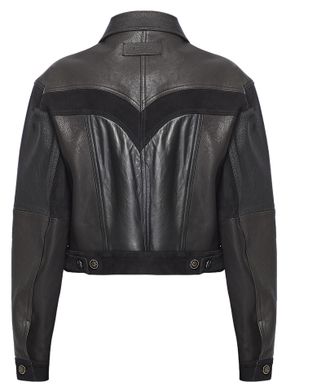 Versace Structured Leather Jacket with Suede Inserts
