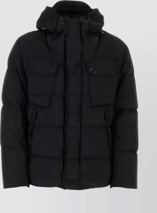 Ten c nylon quilted hooded jacket