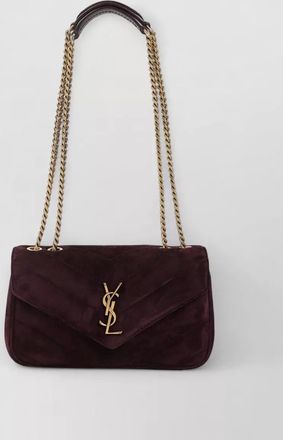 Saint Laurent lou suede chain detail shoulder bag