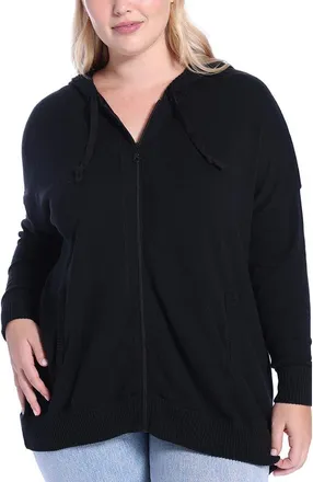 Minnie Rose Cashmere Zip Hoodie Jacket in Black at Nordstrom, Size 2X