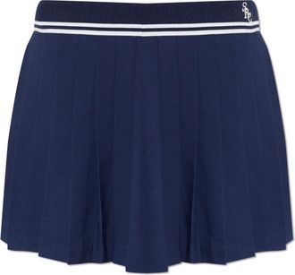 Sporty & Rich Geplooide Rok - Dames - Korte rokken - Blauw - M - Polyester - Rokken