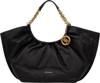 Michael Kors Indie Grote Leren Tote - Dames - Shoppers - Zwart - ONE Size - Leer - Tassen