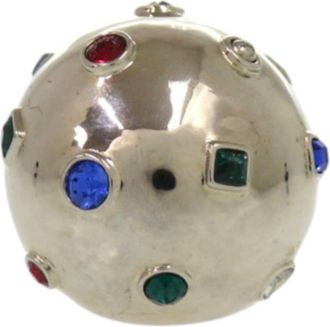 Louis Vuitton Silver Multi-Color Metal Rhinestone Band Ring (Pre-Owned)