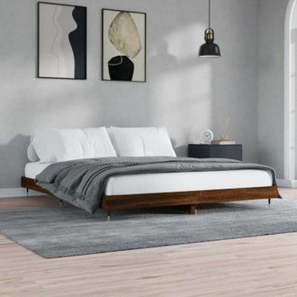 vidaXL Estructura de cama sin colchón roble marrón 200x200 cm Vidaxl