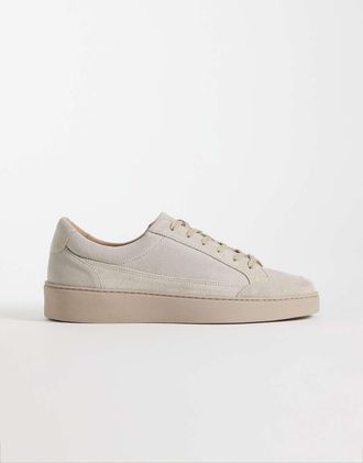Noak Made In Portugal - Sneakers stringate con pannelli in camoscio color pietra-Neutro