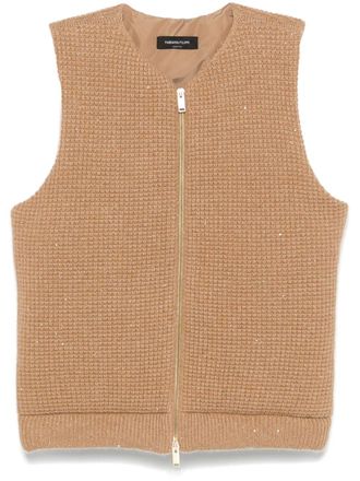 Fabiana Filippi Bodywarmer met pailletten - Beige