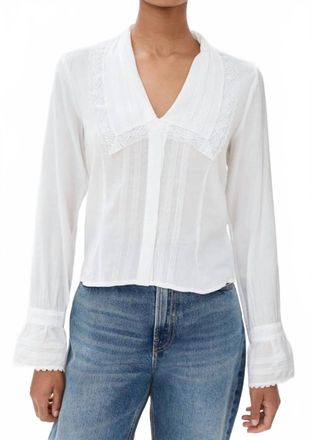 Reformation Vivi Cotton Voile Top In Ivory