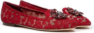 Dolce & Gabbana Womens Red Viscose Ballet Flats