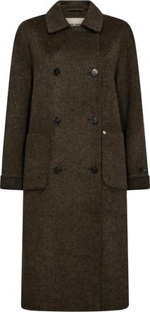 Mos Mosh Klassieke wollen jas met grote zakken - Dames - Mantel - Zwart - XL - Wol - Jassen