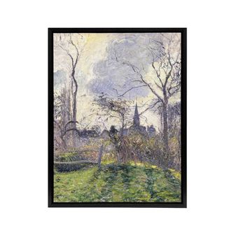 Artery8 The Bell Tower of Bazincourt Pissarro Black Framed Canvas Art Print | Size: W24 x H32