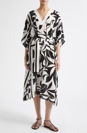 Max Mara Lancia Print Silk Dress in Black at Nordstrom, Size Small/medium