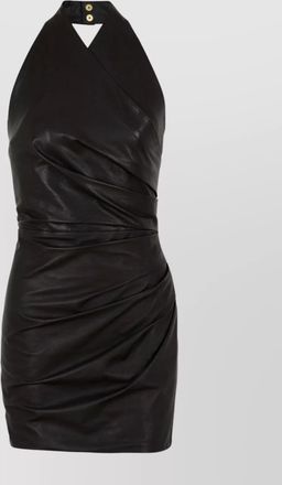 Balmain knee length halterneck dress with fitted waistline