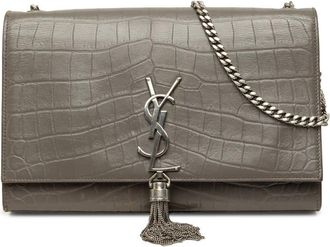 Saint Laurent Pre-owned Saint Laurent Medium Croc Embossed Leather Monogram Kate Tassel Crossbody Ladies JDWFPRXDUKO9YETR