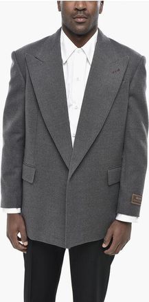 Gucci Open Front Wool Jacket With Peak Lapel size 48