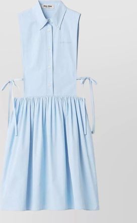 Miu Miu poplin side tie sleeveless dress