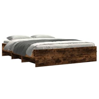 Berkfield Home Durable Bed Frame without Mattress Smoked Oak 160x200 cm Engineer in Brown