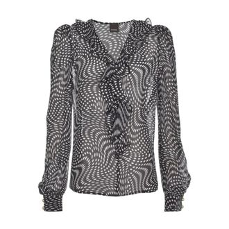 Pinko Pinko, Overhemden, Dames, Zwart, L, Astrometria 3 Blusa Fluida