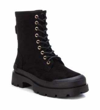 Xti Womens Suede Lace-Up Booties In Black