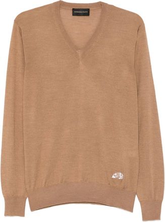 Gabriele Pasini T-shirt con scollo a V - Marrone