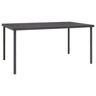 Berkfield Home Outdoor Dining Table Anthracite 150x90x74 cm Steel in Black | Size: 150 x 90 x 74 cm