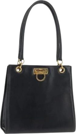 Ferragamo Pre-owned Handbags, female, Blue, Size: ONE SIZE Pre-owned Leather Shoulder Bag