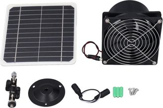 OEM Kit De Ventilaci&oacute;n Con Panel Solar De Silicio Monocristalino Abs De 6,5 Pulgadas, 50 W Y 12 V Para Caseta De Mascotas Con Tuber&iacute;a Redonda A