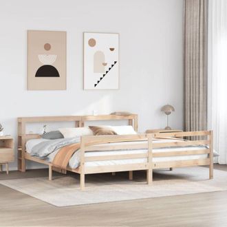 vidaXL Vidaxl - Estructura De Cama Con Cabecero Madera Maciza De Pino 200x200cm