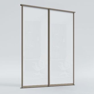 OEM Puertas Correderas De Armario A Medida 265x180 Cm, 2x Cristal Blanco Brillo