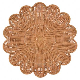 Saro Lifestyle Rattan Charger Placemats - Set Of 4 In Rust
