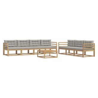 vidaXL Conjunto De Sof&aacute;s De Exterior 7 Uds. Blanco Y Gris Claro Vidaxl