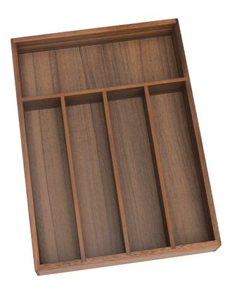 Lipper International Acacia Flatware Organizer, 5 Compartments