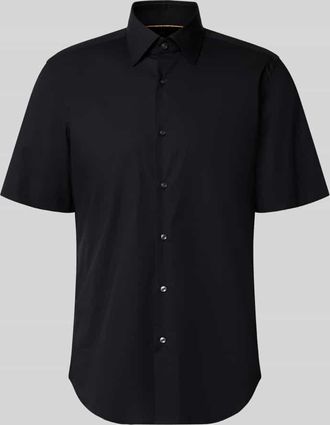 HUGO BOSS Regular Fit Businesshemd aus Baumwoll-Mix Modell H-JOE-K-SH-C1-262 in Black, Gr&ouml;&szlig;e 39