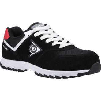 Dunlop Arrow Suede Mens Black/Red/White Safety Trainers - Size UK 12
