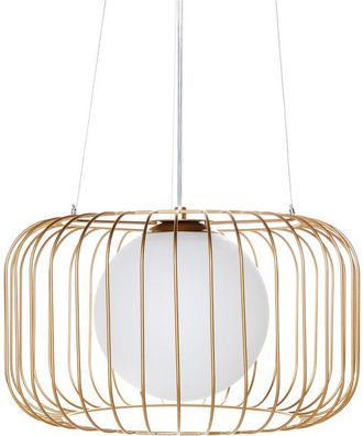 Beliani Lámpara colgante moderna industrial con pantalla de hierro y metal dorado Bairoa