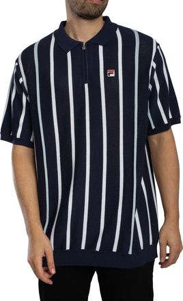Fila Giorgio Patchwork Gebreide Poloshirt, Blauw