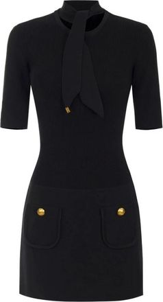 Elisabetta Franchi Gebreide jurk - Dames - Kleedjes - Zwart - M - Kleedjes