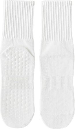 Generic Womens Long Pilates Socks, Non Slip Grip Crew Socks for Yoga, Barre, Dance, Ballet