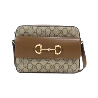 Gucci Pre-owned Cross Body Bags, female, Beige, Size: ONE SIZE Pre-owned Horsebit Shoulder Bag