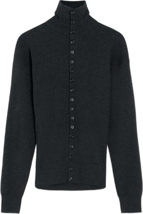 Christophe Lemaire Antraciet Melange Geknoopte Vest - Dames - Vesten - Grijs - M - Truien & Vesten