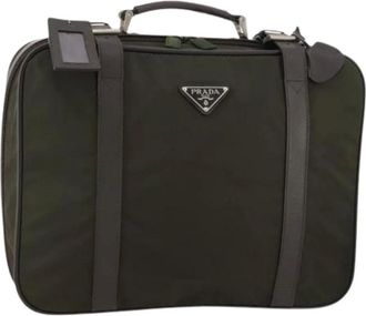 Prada Pre-owned Weekend Bags, female, Green, Size: ONE SIZE Pre-owned Vintage Nylon Weekend Bag