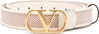 Valentino Garavani Cintura Vlogo in pelle - Toni neutri