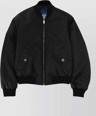 Versace ribbed cuffs jacket front pockets hem