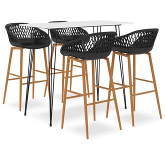 vidaXL Set Da Bar 5 Pz Bianco E Nero - Vidaxl