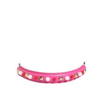 Dolce & Gabbana Accessoires, Dames, Roze, ONE Size, Leer, Verfraaide lederen schouderband handvat riem